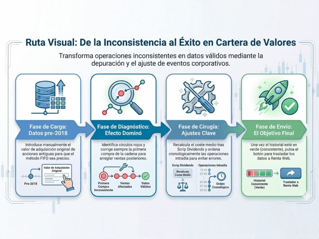 Guía para pasar de inconsistencia a éxito en Cartera de Valores de la Agencia Tributaria
